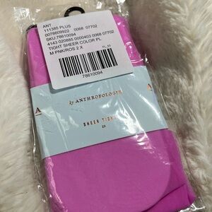 BOGO Anthropologie Sheer Pink SheerTights Sz 2X